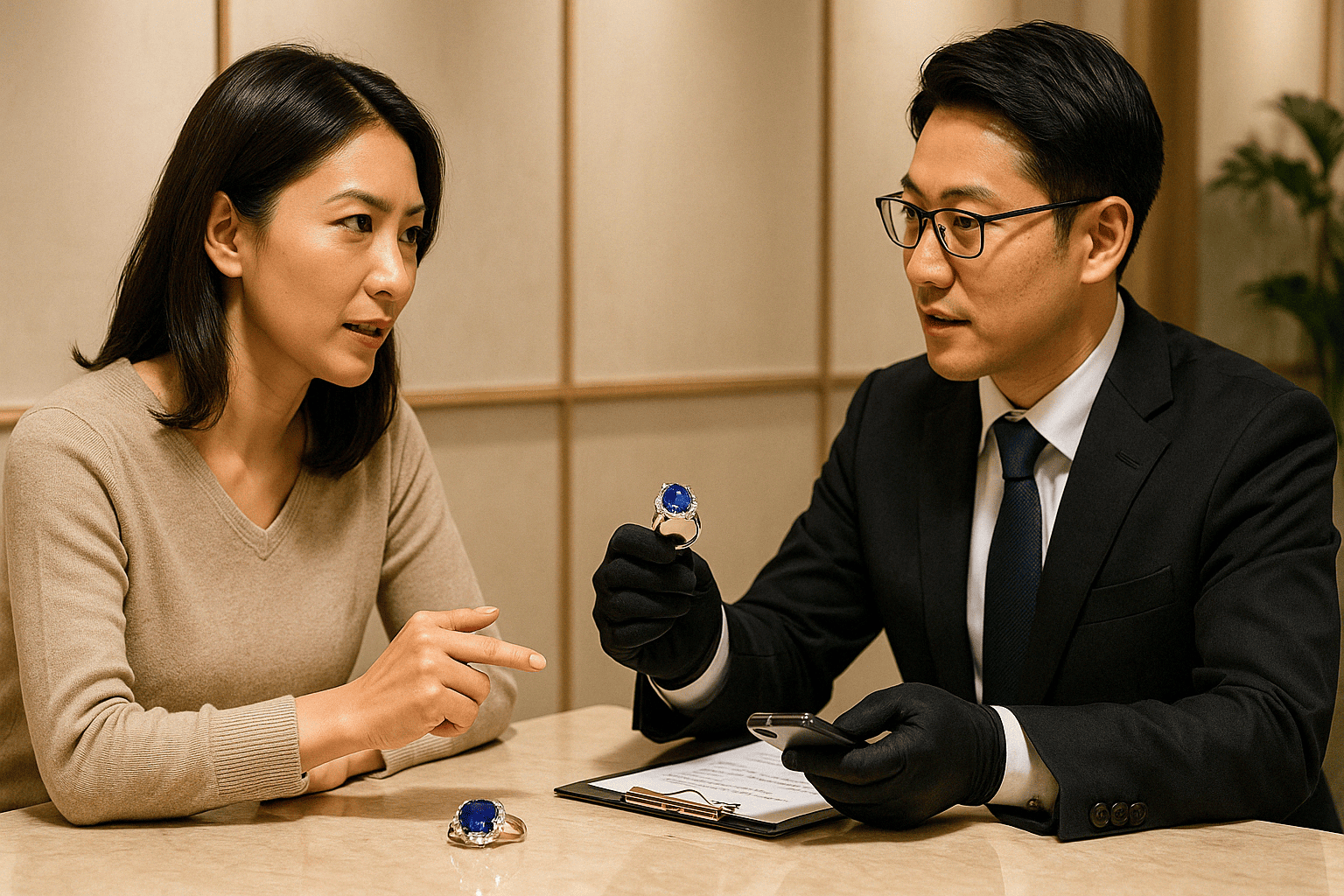 宝石買取の比較交渉で査定額アップを目指すイメージ