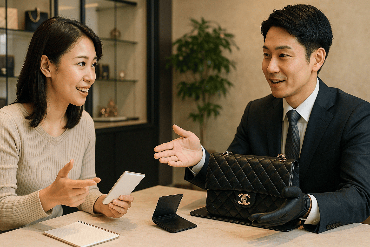 シャネル買取の比較交渉で査定額UPを目指すイメージ