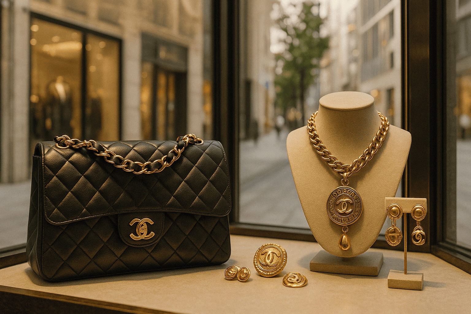 銀座の街とシャネルのマトラッセ、ヴィンテージアクセサリー
