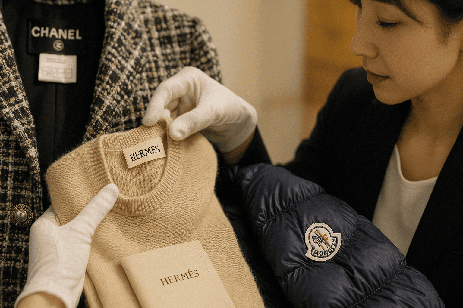シャネルのツイードジャケットやエルメスのカシミヤニットなど
