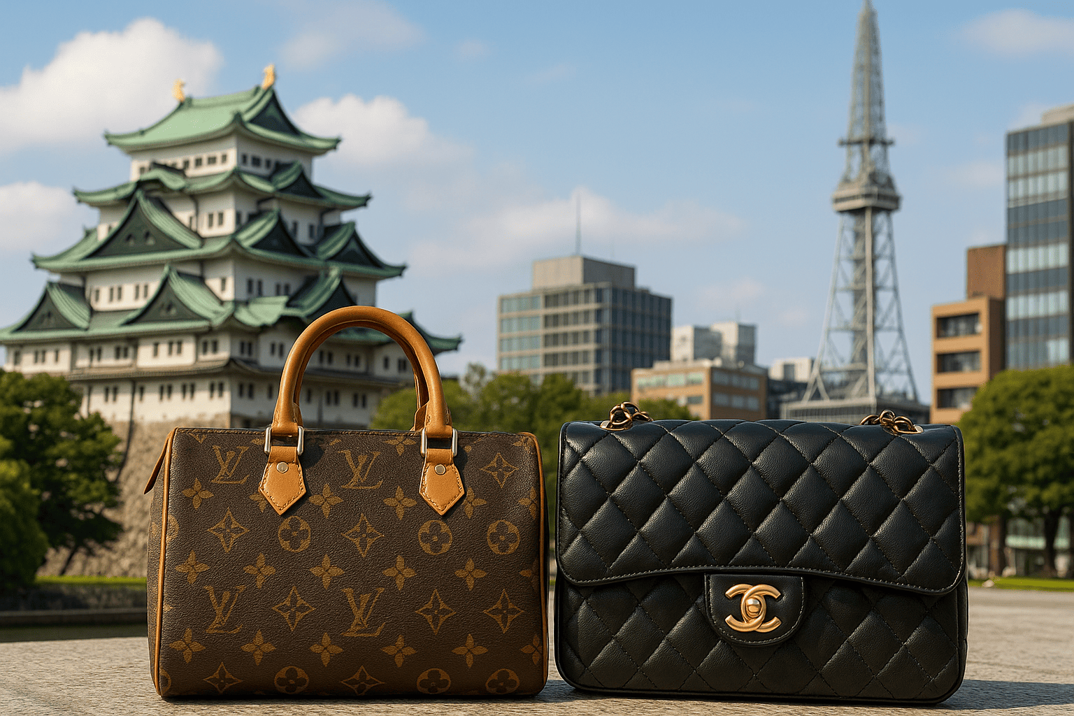 名古屋の街と人気のヴィトン・シャネル製品