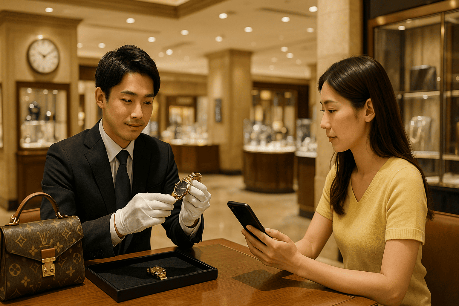 栄の百貨店(松坂屋・三越など)でのブランド買取イメージ