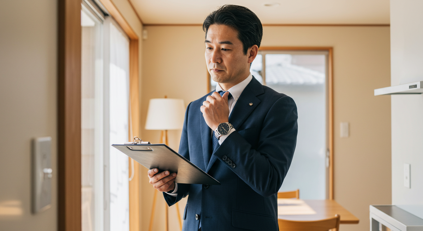 出張買取のイメージ(自宅で鑑定士が査定している様子)