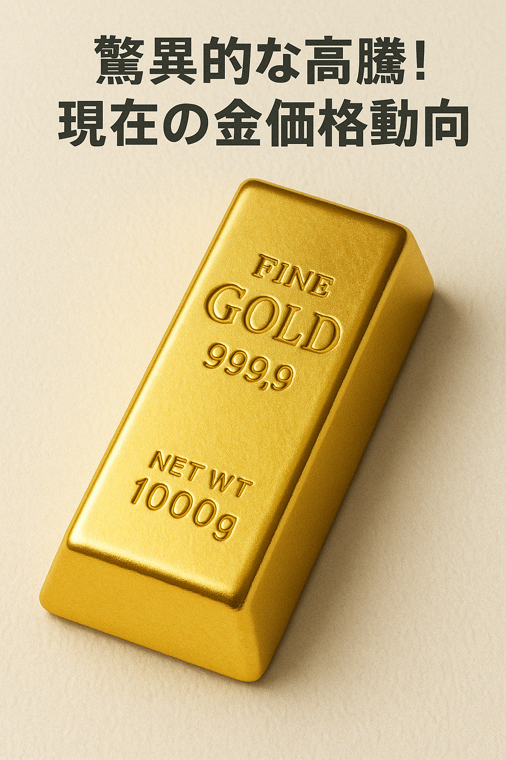 輝く金の延べ棒（インゴット）のクローズアップ写真