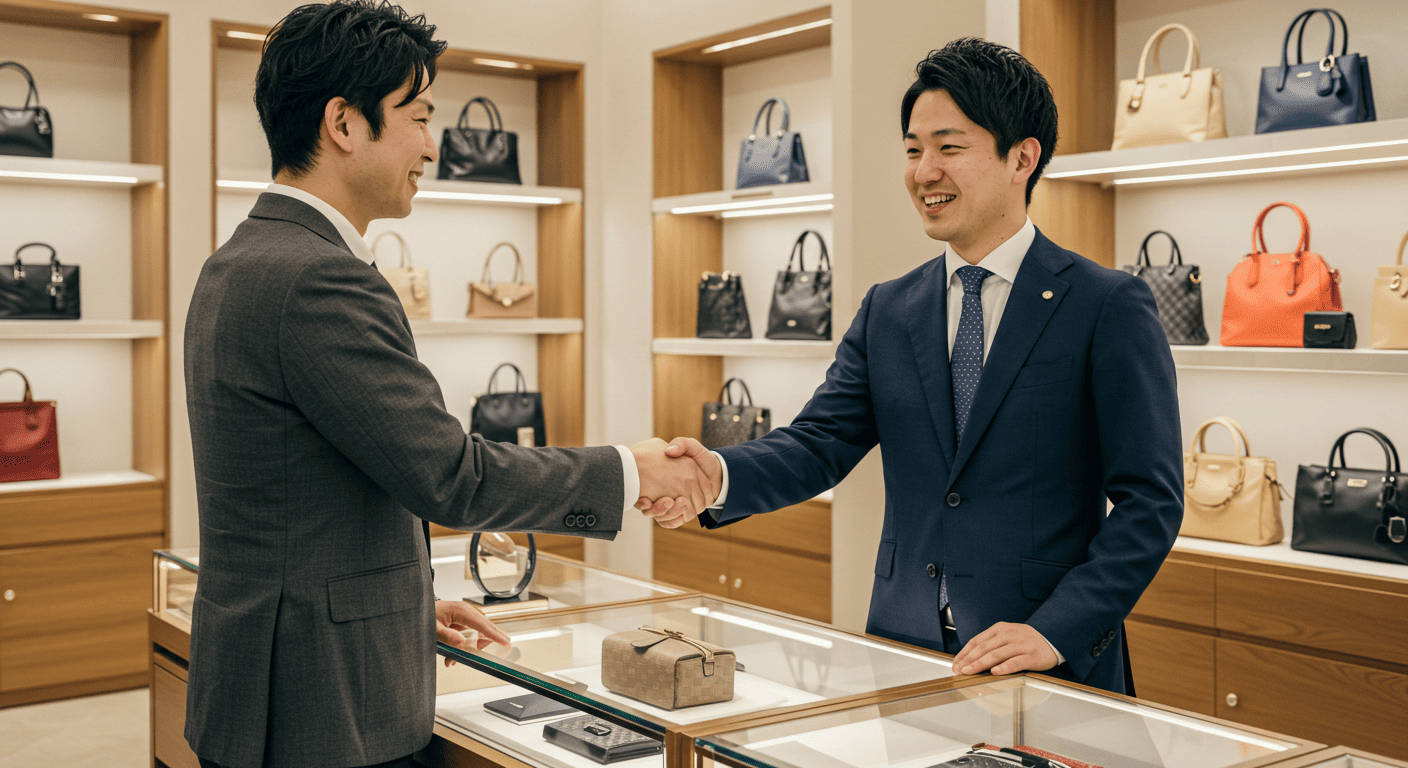 交渉シーンの吹き出し、握手などのイメージ