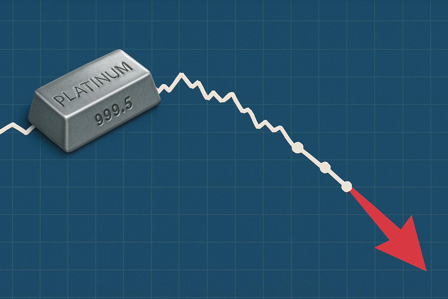下落するプラチナ価格のグラフイメージ