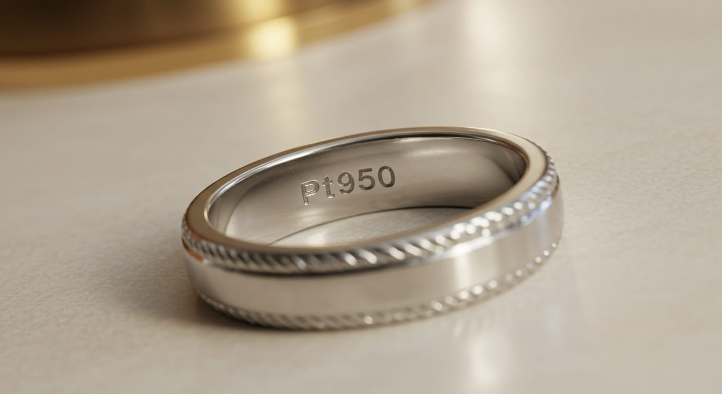 Pt950の刻印があるプラチナリング