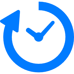 迅速さを示す時計と矢印のアイコン