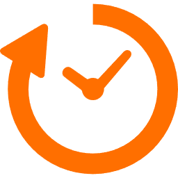 迅速な対応を示す時計と矢印のアイコン